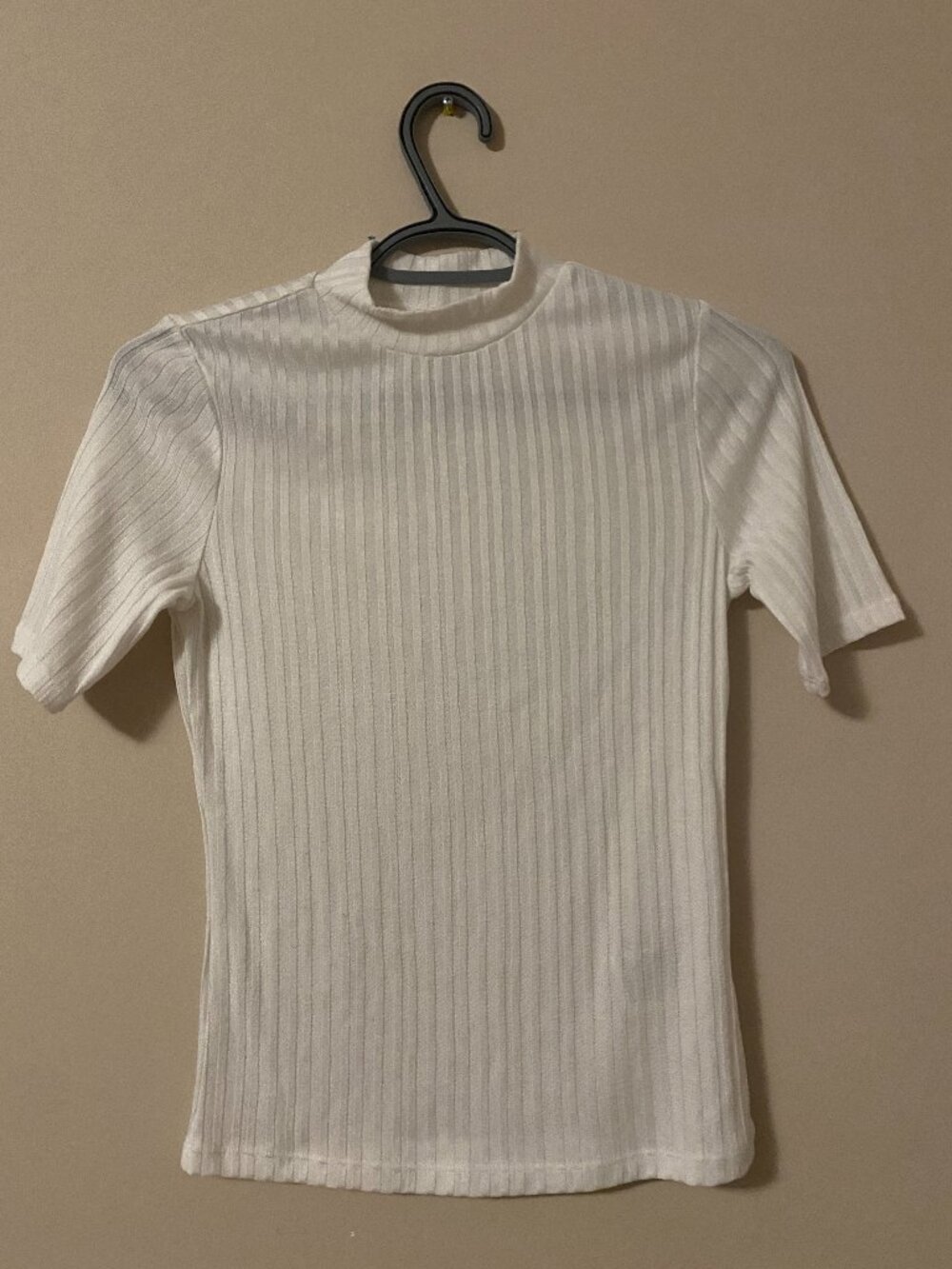 mock neck white tee